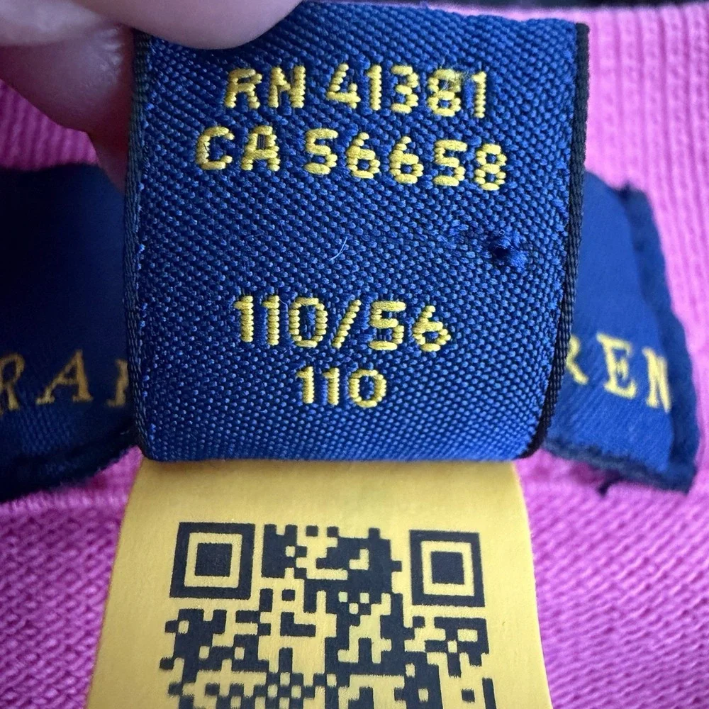 Ralph Lauren Girls Pink Polo Pique Drop Waist Dress 4T Pony Logo 100% Cotton